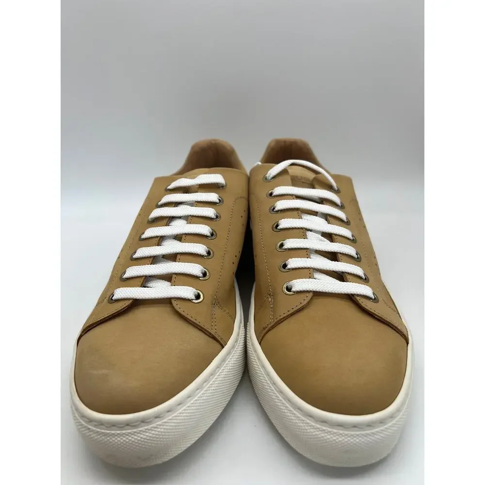 Bugatchi Solid Nubuck Leather Sneaker In Maple Size 10 NIB